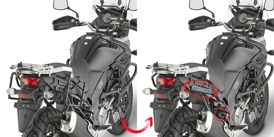 Suzuki DL 650 V-Strom [GIVI] - Avtakbar sideveskeholder for MONOKEY® eller RETRO FIT deksler er ikke kompatibel med