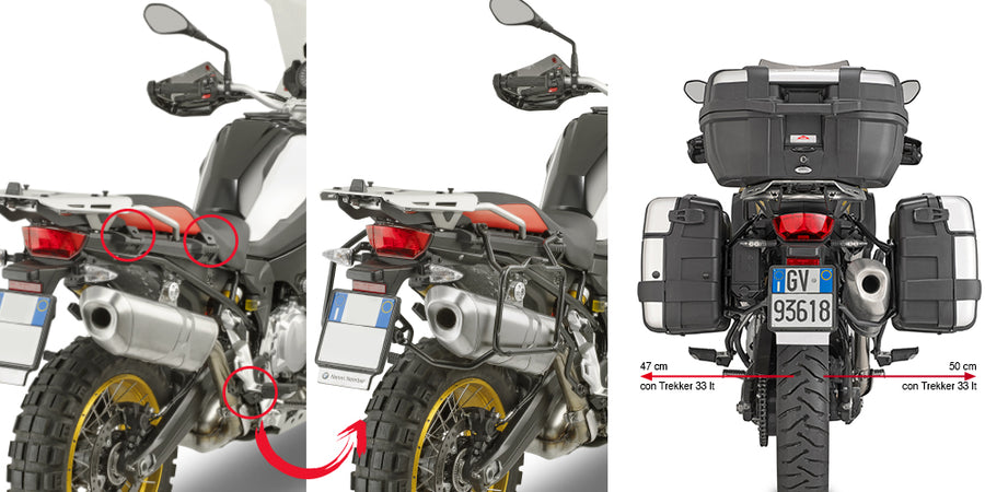 BMW F 850 ​​GS Adventure [GIVI] - Avtakbar sideveskeholder for MONOKEY® eller RETRO FIT vesker