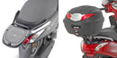 Yamaha D'elight 125 [GIVI] - Topcase-bærer for MONOLOCK®-kofferter, bruk MONOLOCK® som følger med i kofferten