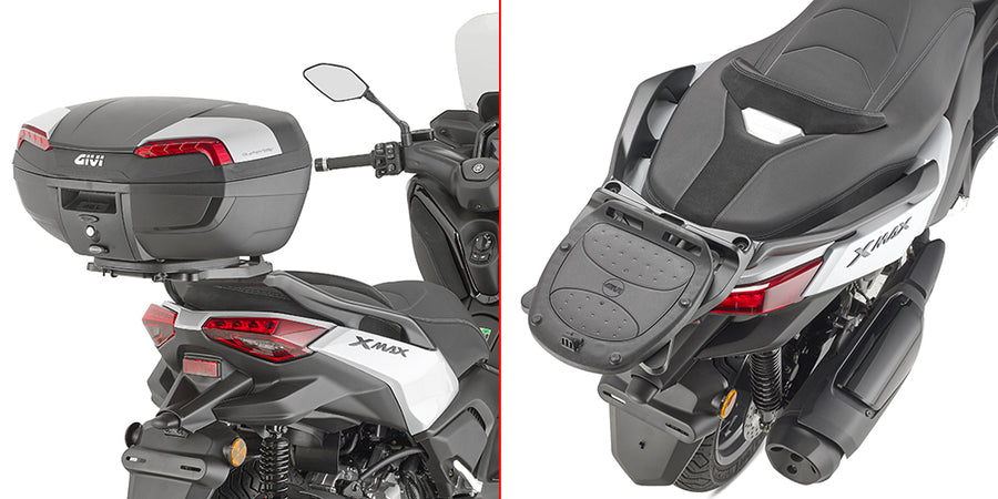 Yamaha X-Max 300 [GIVI] - Topcase-bærer for MONOLOCK®-kofferter, bruk MONOLOCK®-platen som følger med kofferten