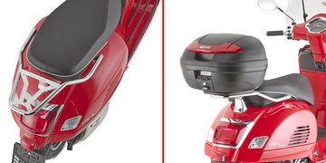 Piaggio Vespa GTS 125-150-300 Super [GIVI] - Topcase Träger chrom für MONOLOCK® Koffer benutzen Sie die im Koffer