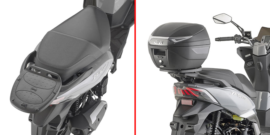 SYM JET 14 EVO 125-200 E5+ [GIVI] - Toppkoffertholder for MONOLOCK®-kofferter bruk den som følger med kofferten
