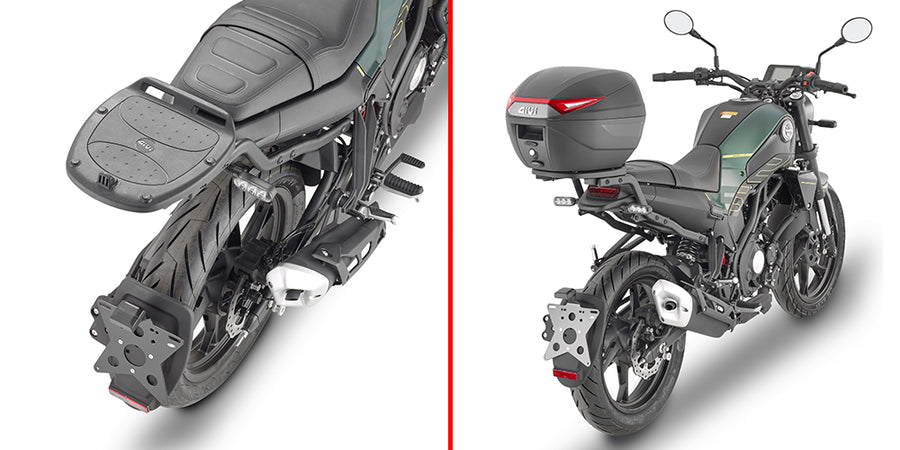 Benelli Leoncino 125 [GIVI] - Topcase-bærer for MONOLOCK®-kofferter, bruk MONOLOCK® som følger med i kofferten