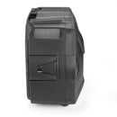 Monokey-koffert XSPACE svart, med deksel laget av aluminium - utseende tekstur, utvides fra 27 til 36 liter