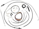 Harley Davidson Flhri [LA CHOPPERS] - komplett svart vinylflettet styrekabel/bremselinjesett