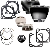 Harley-Davidson FLHCS 1923 Softail Heritage Classic 117 [2025] - 132" Hochverdichtungs- / 136" Big Bore Kit – Oberfläche: Schwarz, Hervorgehobene Lamellen – Merkmal: +8,5 cm³ Kuppelvolumen – Bild 6