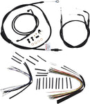 harley davidson flst [BURLY BRAND] - Komplett svart vinyl styrekabel/linjesett for apehenger-2