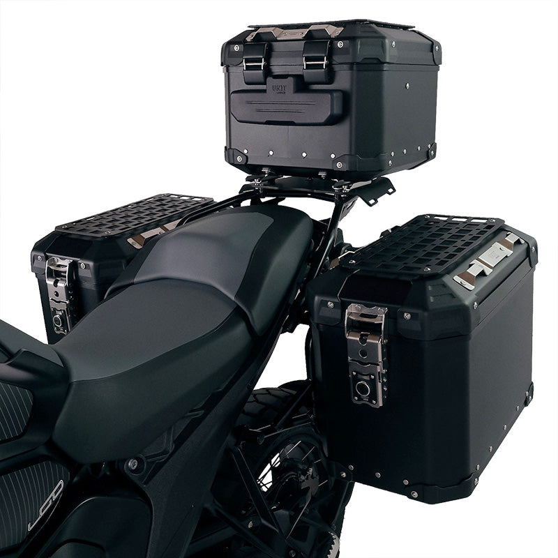 BMW F 900 GS [2023-] - Atlas 44L Universal-Aluminium-Topcase + Atlas Top Case Platte für Gepäckablage