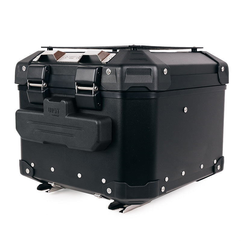 BMW R nineT 1200 Scrambler [2016-2023] - Atlas 44L Universal-Aluminium-Topcase + -Gepäckträger mit Soziusgriffen zur Befestigung der Topcaseplatte