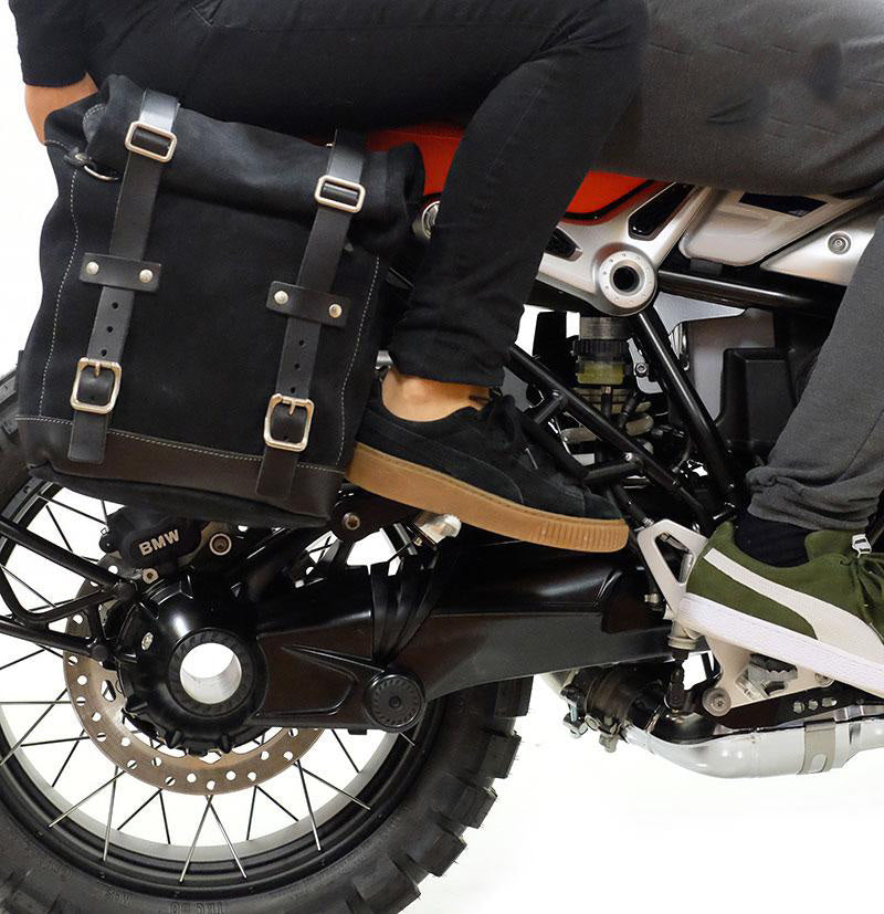 BMW R nineT 1200 Roadster [2014-2023] - 22L-30L Scram Satteltasche aus Spaltleder + Rahmen der Serie