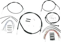 Harley Davidson Nightster [BURLY BRAND] - Komplett svart vinyl styrekabel/linjesett for apehenger