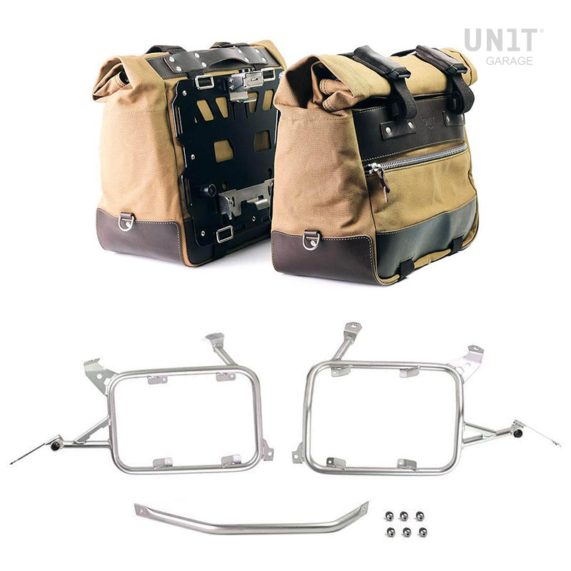 BMW R 1200 GS LC Rad [2013-2019] - Paar Cult-Seitentaschen Canvas 40–50L + Paar Aluminiumplatten + Taschenrahmen Alu R1200GS LC - R1250GS & ADV