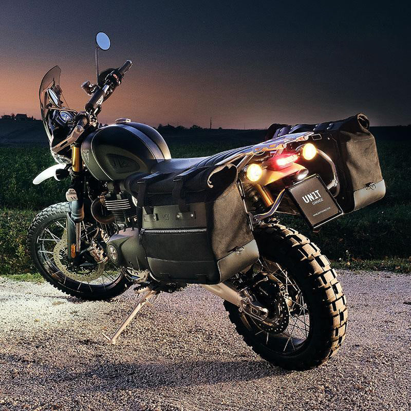 BMW R nineT 1200 Roadster [2014-2023] - Paar Cult-Seitentaschen aus Spaltleder 40L - 50L + Aluminiumplatte