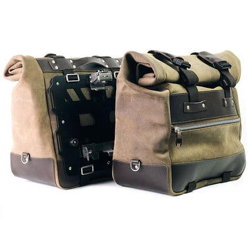 BMW F 900 GS [2023-] - Paar Cult-Seitentaschen aus Spaltleder 40L - 50L + Aluminiumplatte