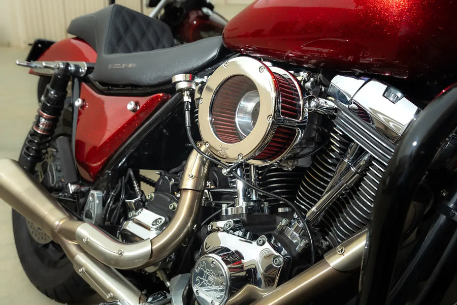 Harley-Davidson FLTRT 1923 Road Glide 3 117 [2026] - BA Luftfilterkit – Oberfläche: Verchromt, Rot, Klar – Bild 2