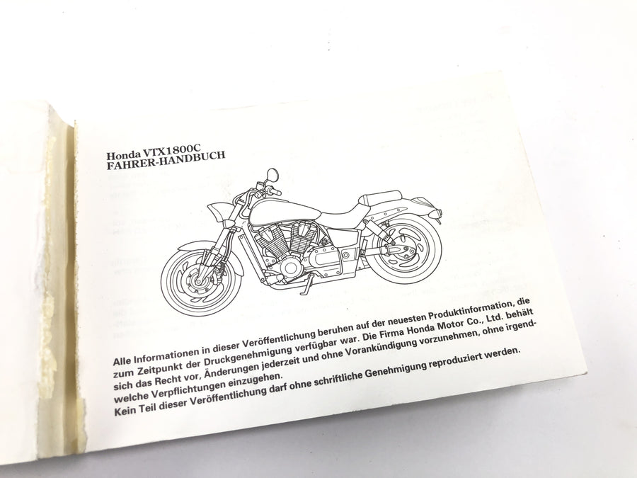 Honda VTX 1800 SC46 [2004] - Førerhåndbok Bruksanvisning Bruksanvisning kun på tysk