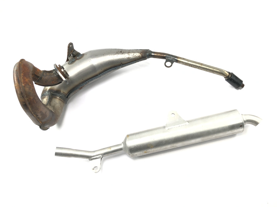 Yamaha DT 125 R DE03 [2000] - Eksosanlegg Giannelli eksosmanifold bakre lyddemper endepotte