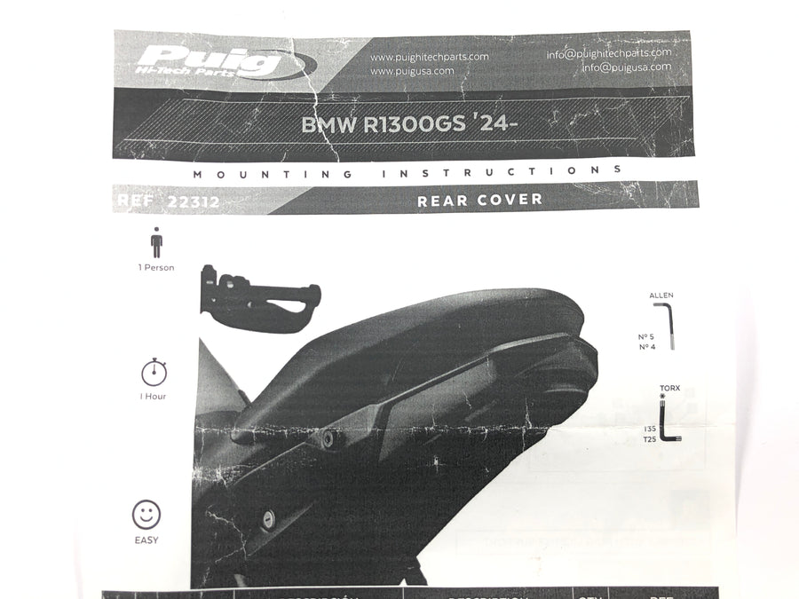 BMW R 1300 GS [2025] - Bakdeksel bakdeksel matt sort