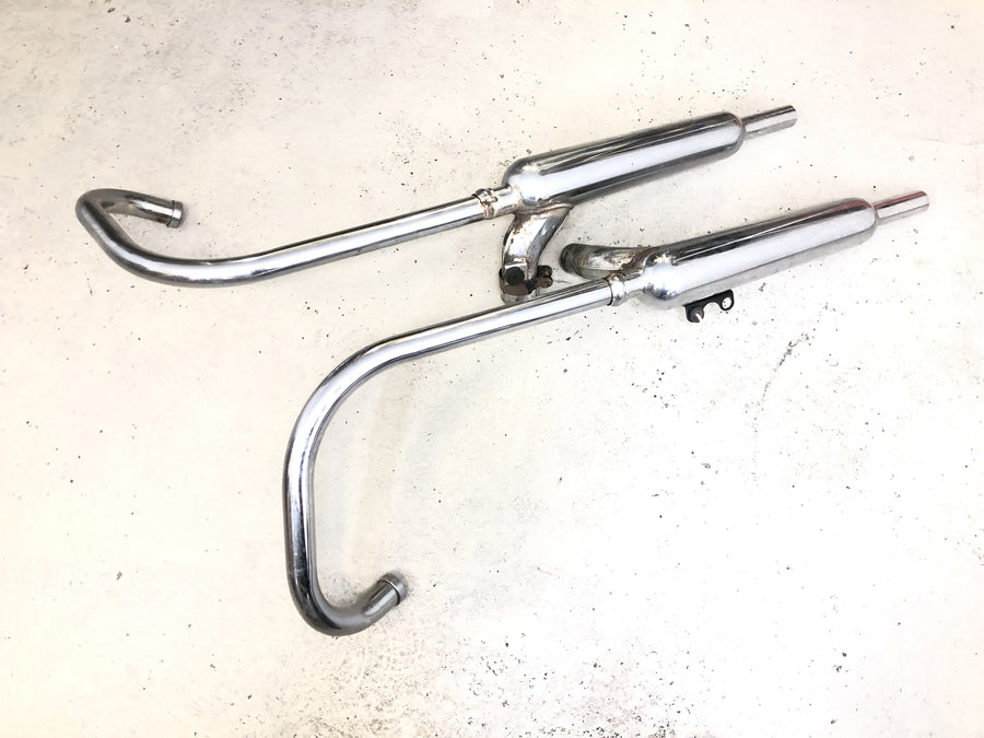 Kawasaki W 650 EJ650A [1999] - Eksosanlegg, endepotte, manifold eksosanlegg venstre og høyre