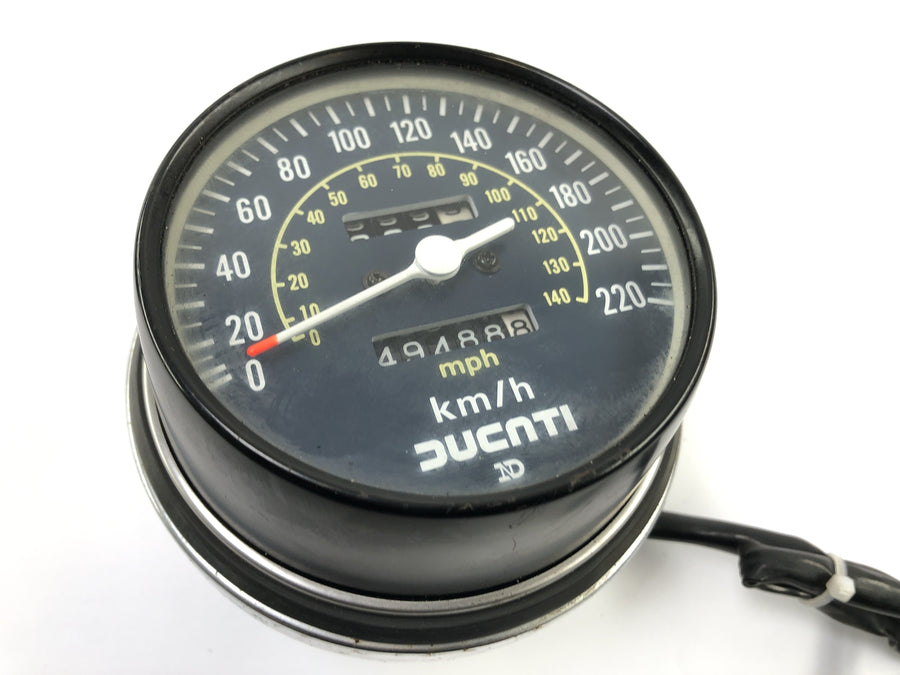 Ducati SL 600 Pantah [1982] - Cockpit -beslag tako turteller med kontrolllys og tenningslås