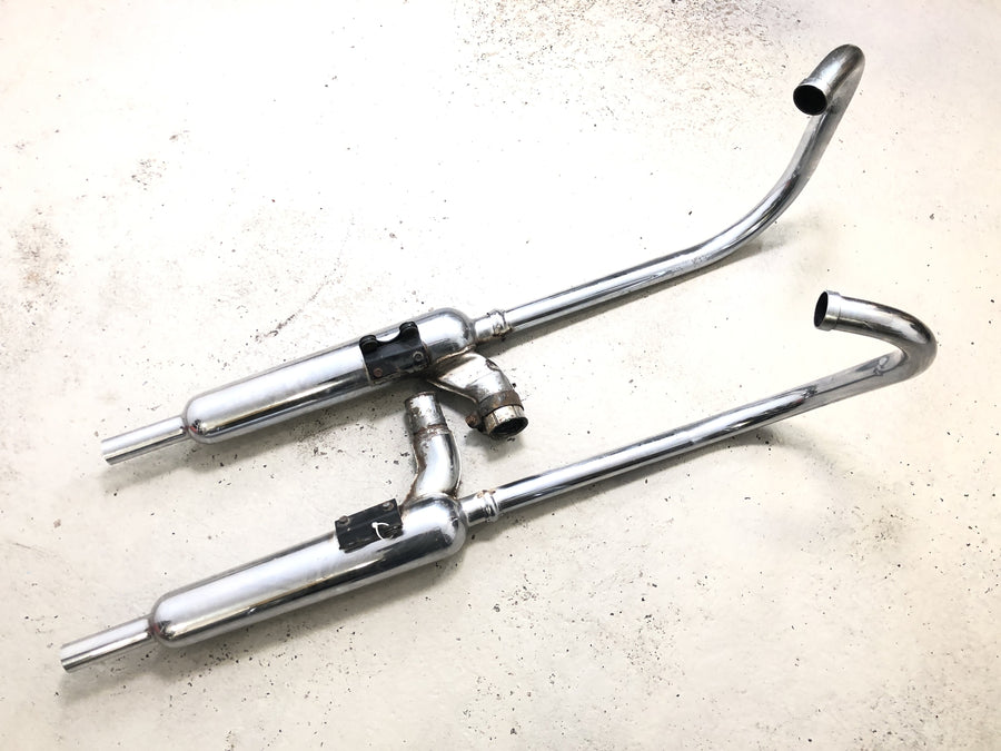 Kawasaki W 650 EJ650A [1999] - Eksosanlegg, endepotte, manifold eksosanlegg venstre og høyre