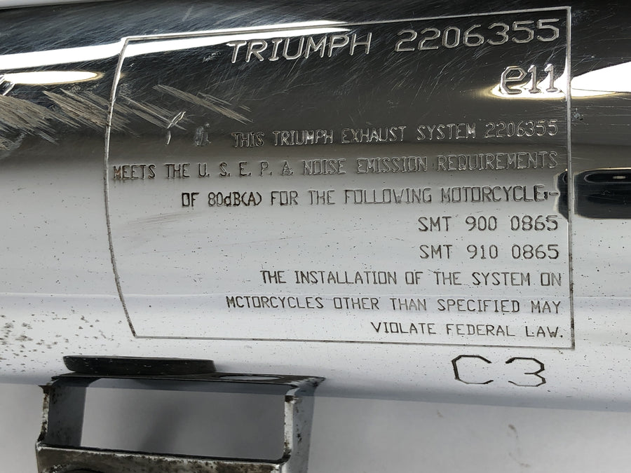 Triumph Bonneville T100 986MF [2012] - Eksos av lyddemper venstre bakre lyddemper