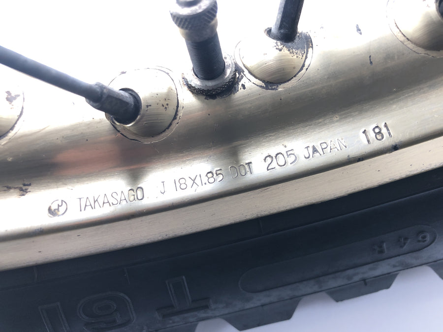 Yamaha XT 500 1U6 [1981] - Bakhjulsfelg gulleikerhjul 1,85 x 18" med trommelbrems