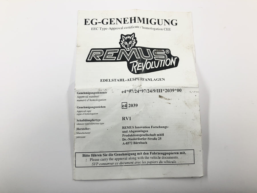 BMW K 1200 S K12S [2005] - Eksoslyddemper bakre lyddemper Remus Revolution