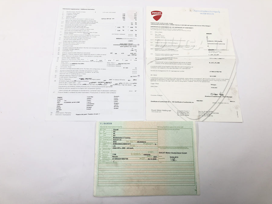 Ducati Multistrada 1200 S Touring [2009] - Ramme hovedramme med papirer