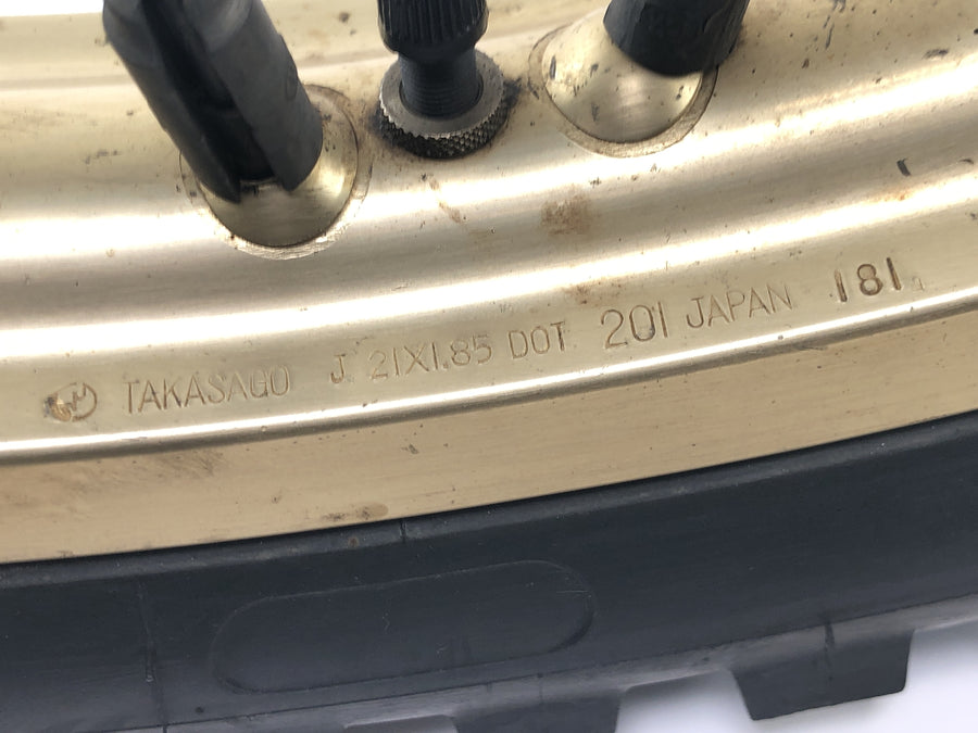 Yamaha XT 500 1U6 [1981] - Forhjulsfelg gulleikerhjul 1,85 x 21" med trommelbrems