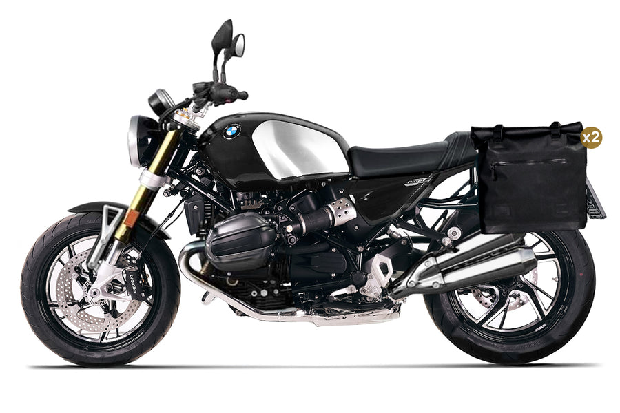 BMW R 12 nineT [2024-2026] - Zwei Khali-Seitentaschen aus TPU 35L - 45L + Paar Aluminiumplatten + Rahmen für Aluminiumtaschen