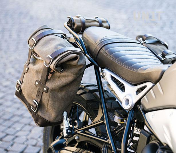 BMW R nineT 1200 Pure [2017-2023] - Zwei Seitentaschen aus Leder + Doppelrahmen