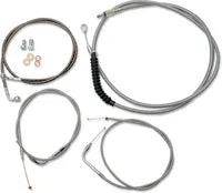 Harley Davidson Fxst [LA CHOPPERS] - Standard rustfritt stål dekket styrekabel/bremselinjesett