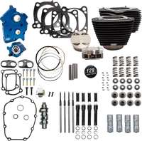 Harley-Davidson FLHCS 1923 Softail Heritage Classic 117 [2026] - 129" Power Package Motorleistungs-Kit – Oberfläche: Schwarz, Hervorgehobene Lamellen – Merkmal: Schwarze Stößelstangenrohre – Bild 3