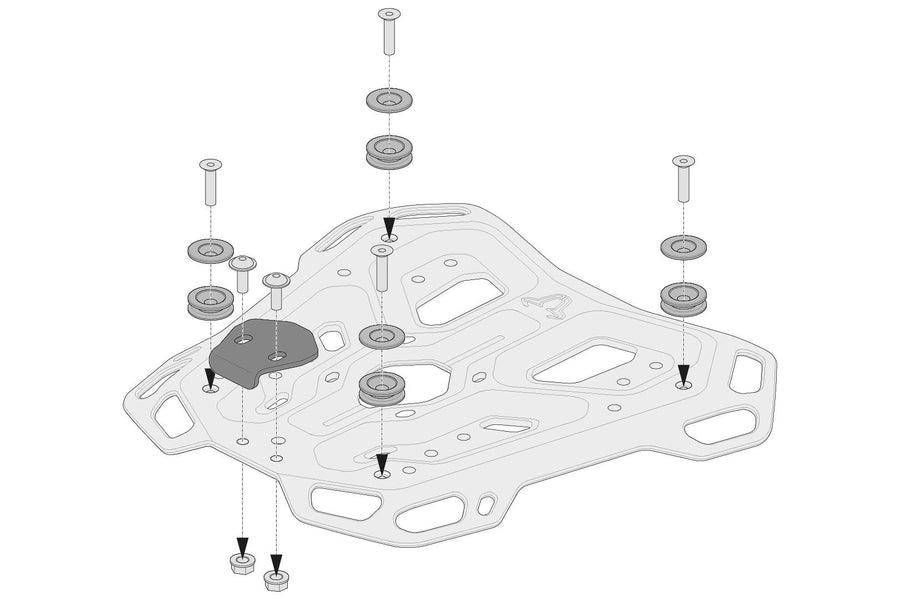 [SW-MOTECH] - Adaptersett for ADVENTURE-RACK bagasjehylle, TRAX ADV/ION/EVO, svart – bilde 2