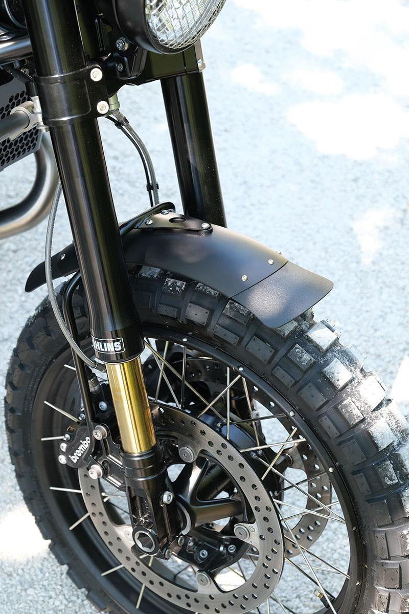 BMW R nineT 1200 Urban G/S (hoher Auspuff) [2017-2023] - Öhlins USD High Fork Kit + Unit Garagenplatten und Füße (hohe Version)