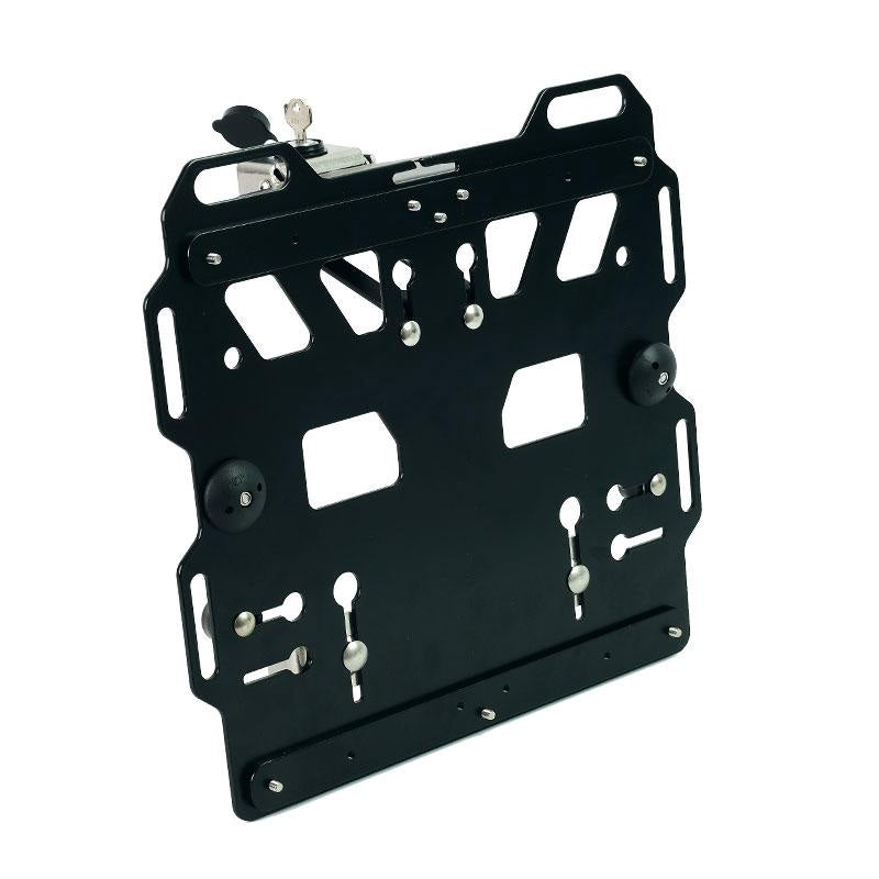BMW R 1200 GS LC Rad [2013-2019] - Aluminiumplatte mit Edelstahl-Schnellkupplung und Schloss (Schalldämpferseite)
