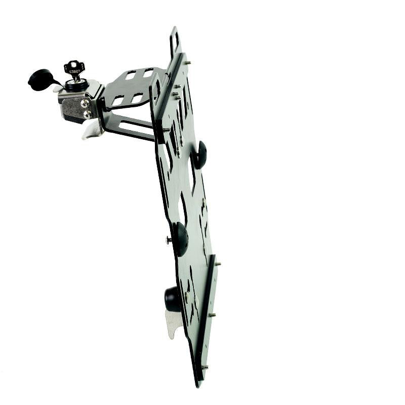 BMW F 900 GS [2023-] - Aluminiumplatte + Schnellkupplung und Verschluss aus Edelstahl (Schalldämpferseite)
