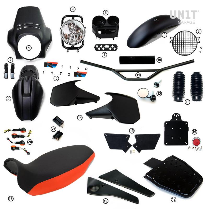 BMW R 1150 R [2000-2006] - PRO Kit mit Tankseitenverkleidungen (Mattschwarz)