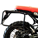 BMW R nineT 1200 Scrambler [2016-2023] - Kultige Seitentasche aus Spaltleder 40L - 50L + Aluminiumplatte + rechter Rahmen für Atlas Aluminiumtasche